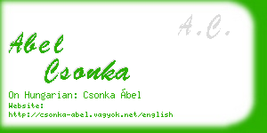 abel csonka business card